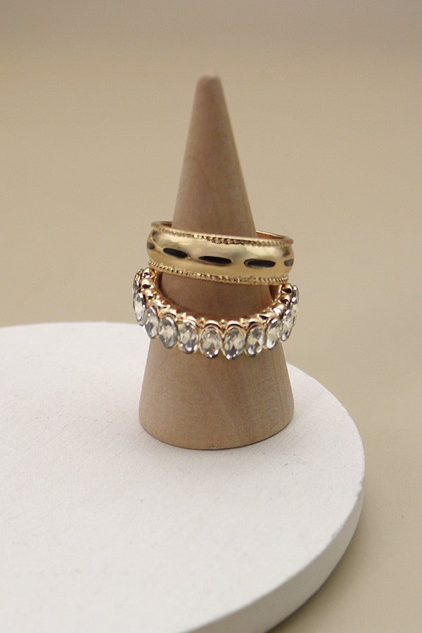 NAVETTE RHINESTONE CLASSIC DUO RING | 31R22152