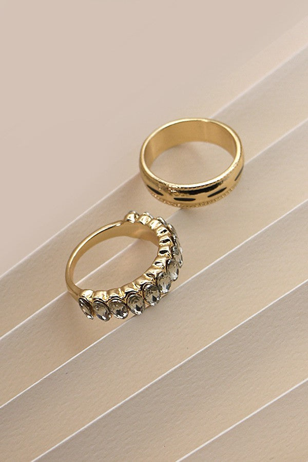 NAVETTE RHINESTONE CLASSIC DUO RING | 31R22152