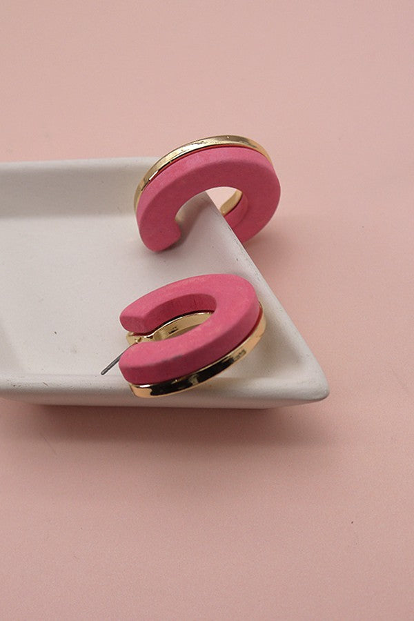 ARTISANAL NATURAL WOOD HOOP EARRINGS | 52E2113036