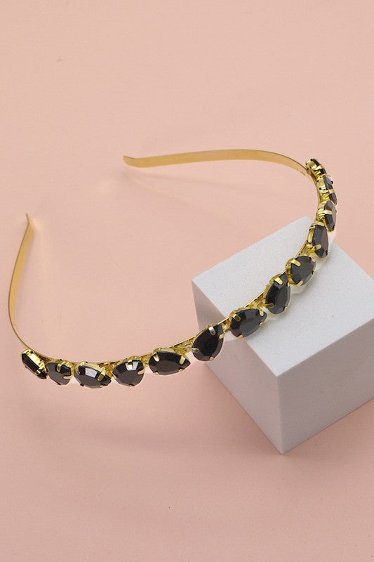 ACRYLIC BEAD RHINESTONE EMBELLISHED HEADBAND | 40HB114