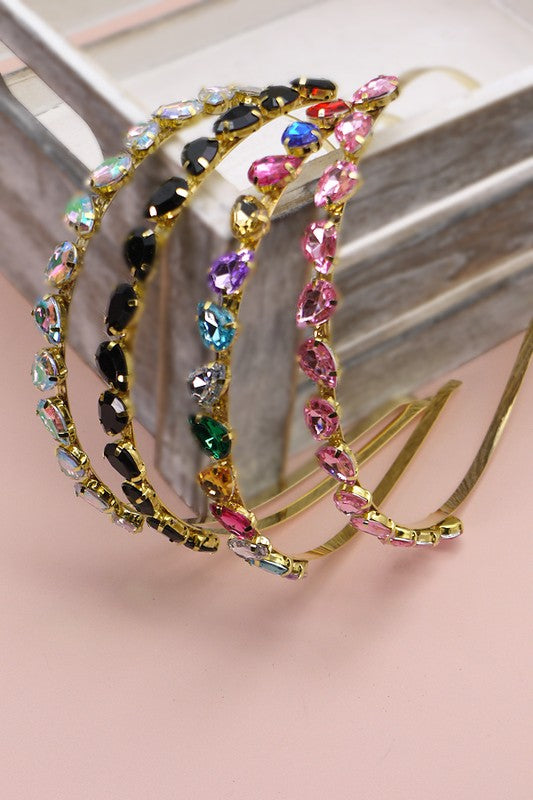 ACRYLIC BEAD RHINESTONE EMBELLISHED HEADBAND | 40HB114