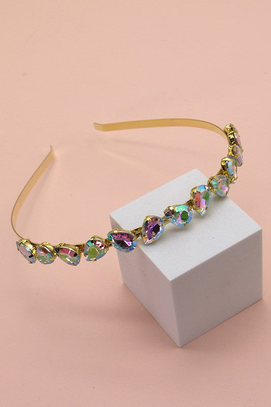 ACRYLIC BEAD RHINESTONE EMBELLISHED HEADBAND | 40HB114