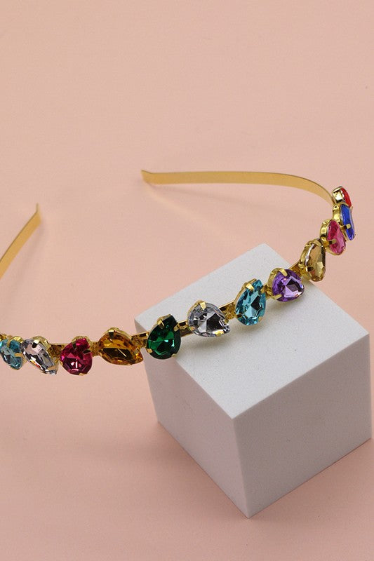ACRYLIC BEAD RHINESTONE EMBELLISHED HEADBAND | 40HB114