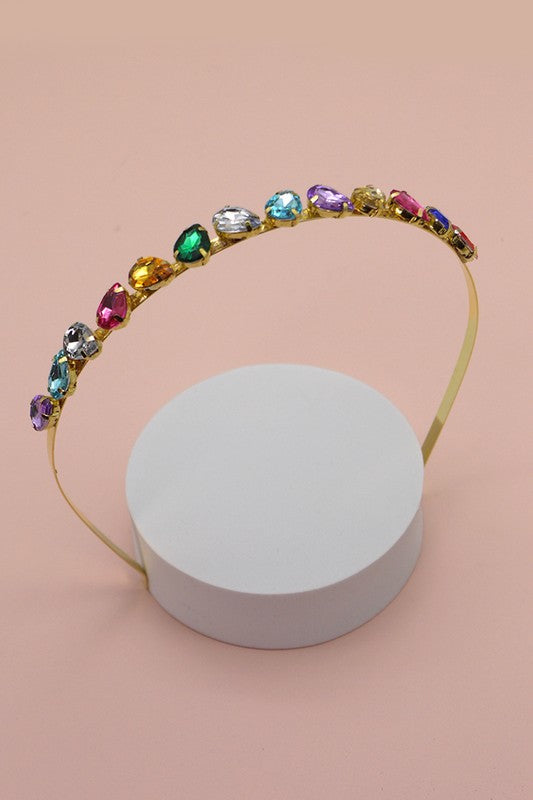 ACRYLIC BEAD RHINESTONE EMBELLISHED HEADBAND | 40HB114