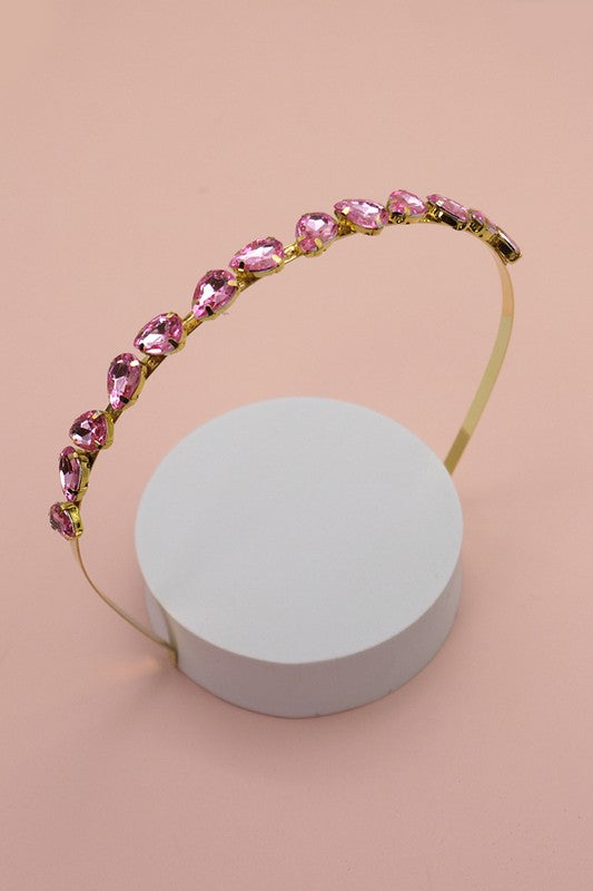 ACRYLIC BEAD RHINESTONE EMBELLISHED HEADBAND | 40HB114
