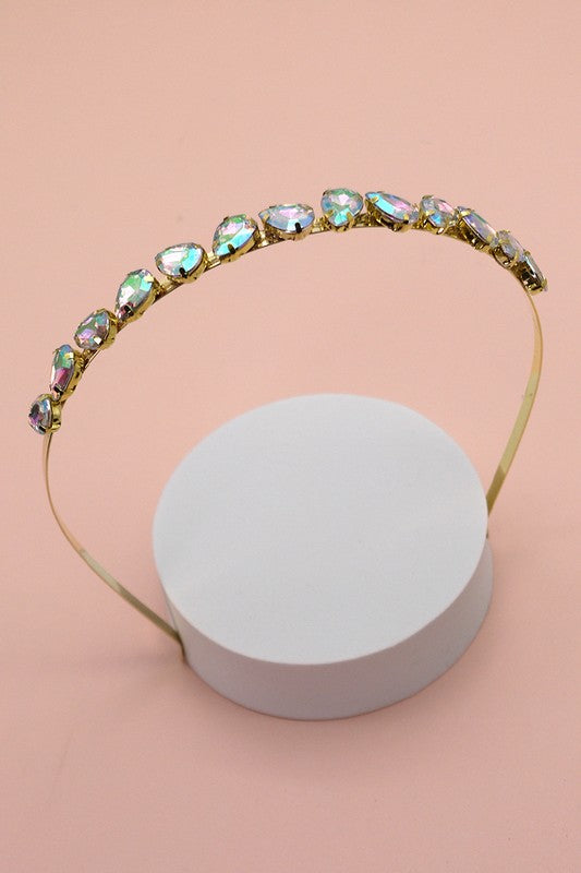 ACRYLIC BEAD RHINESTONE EMBELLISHED HEADBAND | 40HB114