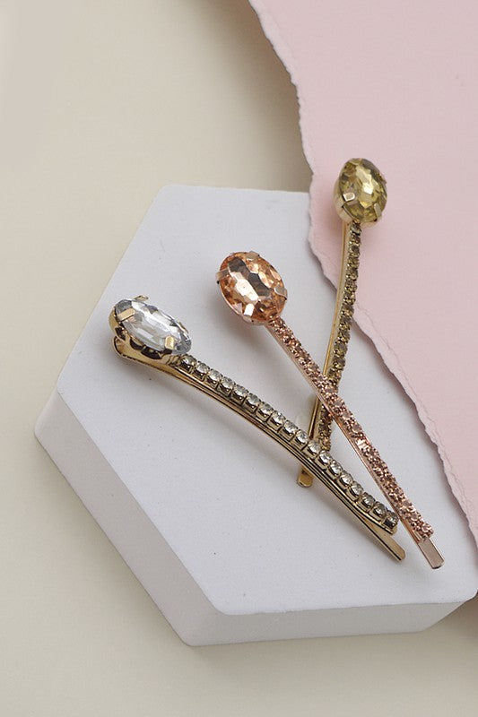 RHINESTONE HAIR PIN 3 COLOR SET | 40H112