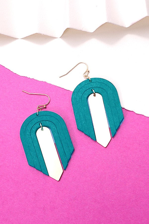 RAINBOW WOOD DROP EARRINGS | 10E3010902