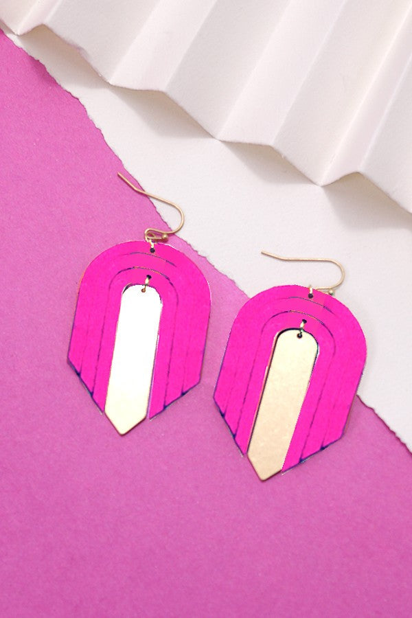 RAINBOW WOOD DROP EARRINGS | 10E3010902