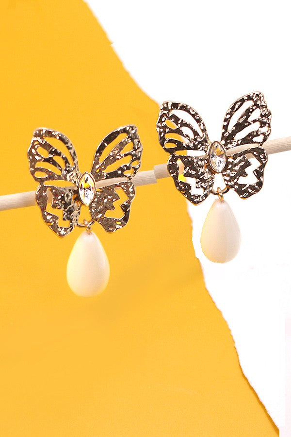 BUTTERFLY TEARDROP EARRINGS | 80E276