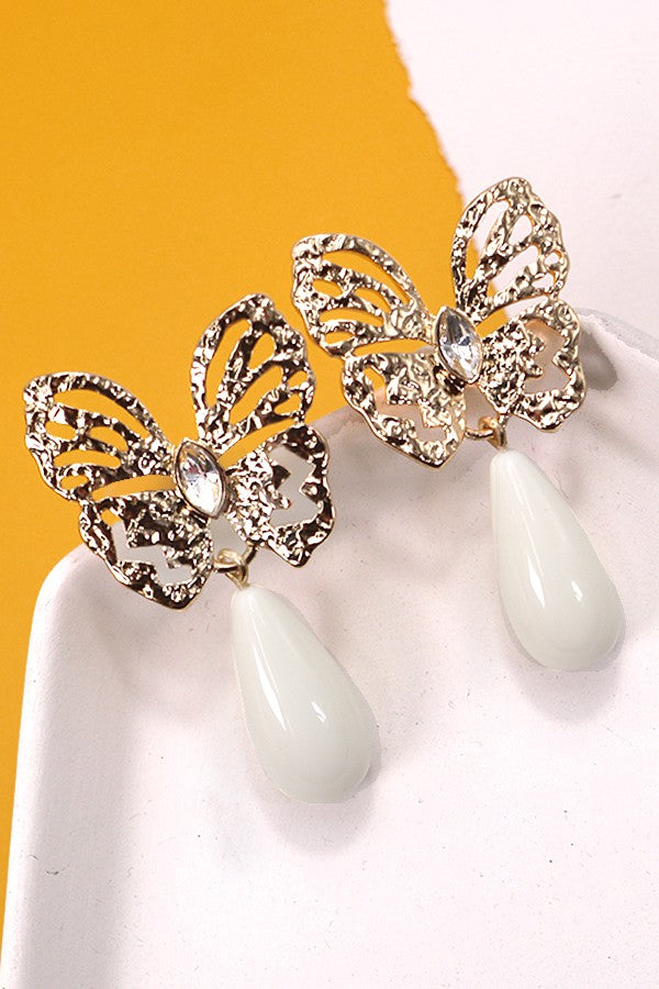 BUTTERFLY TEARDROP EARRINGS | 80E276