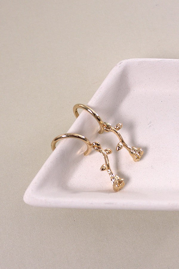 MINI HOOP TRIO FLOWER HEART EARRINGS | 80E309