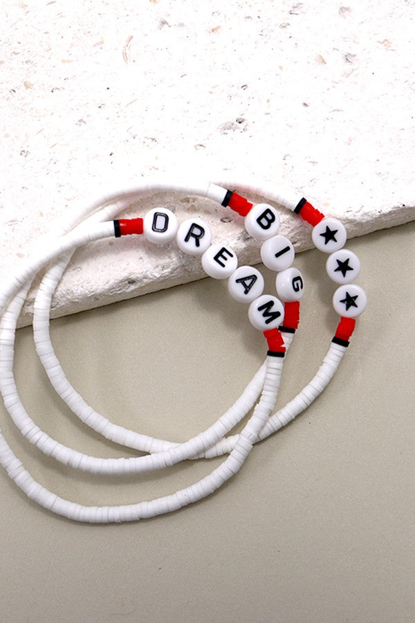 TRIO HEISHI SILICONE DISC BEAD WORD BRACELET SET 10B3011725