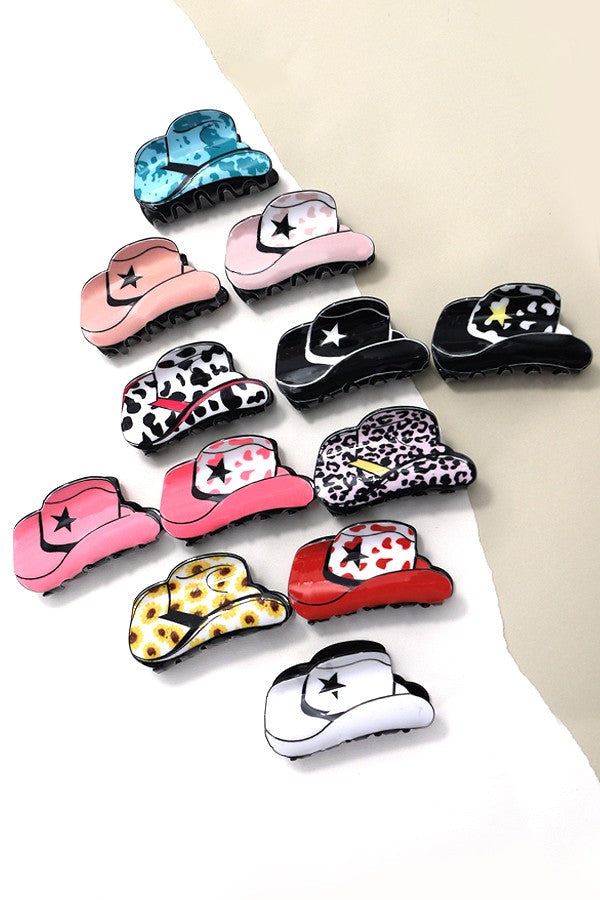 WESTERN COWGIRL BOOT HAIR CLAW CLIPS 40H569