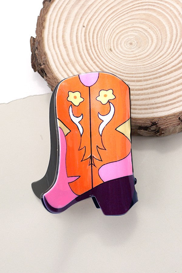 WESTERN COWGIRL BOOT HAIR CLAW CLIPS 40H570