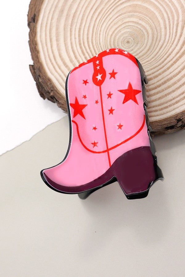 WESTERN COWGIRL BOOT HAIR CLAW CLIPS 40H570
