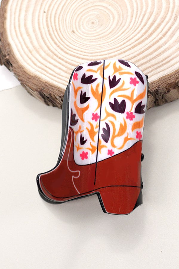 WESTERN COWGIRL BOOT HAIR CLAW CLIPS 40H570