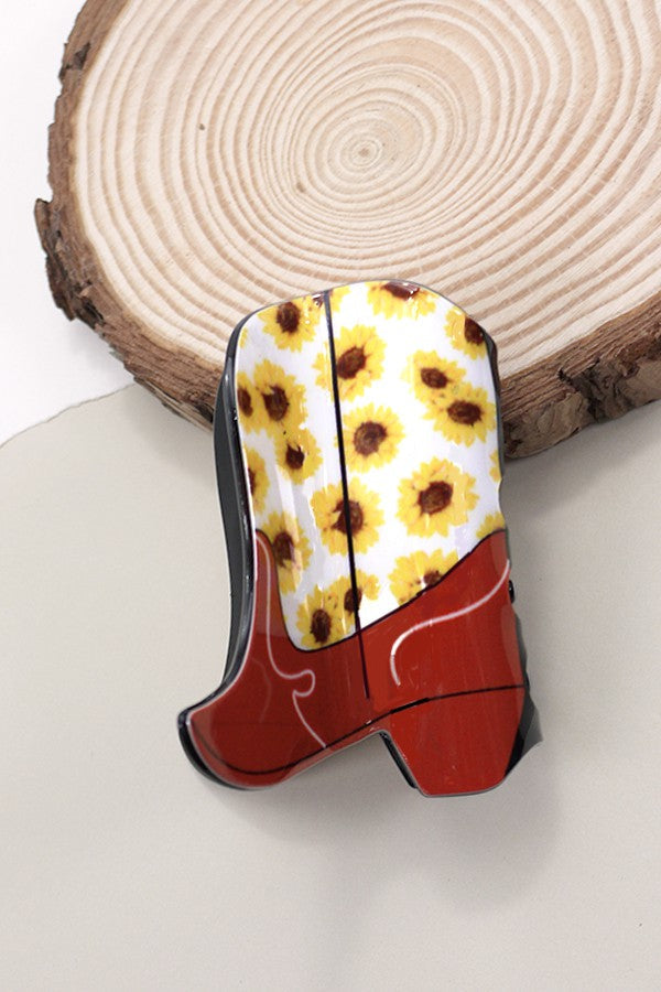 WESTERN COWGIRL BOOT HAIR CLAW CLIPS 40H570