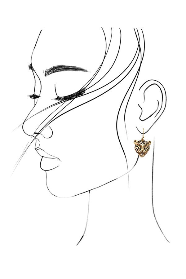 LEOPARD RHINESTONE EARRING | 31E03597