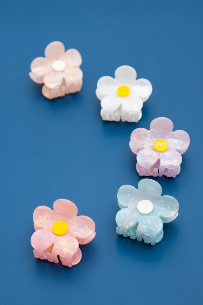 FLOWER CELLULOSE HAIR CLAW CLIPS | 40H585