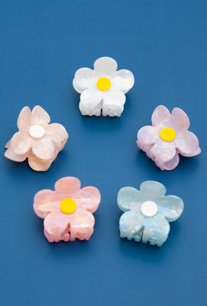FLOWER CELLULOSE HAIR CLAW CLIPS | 40H585