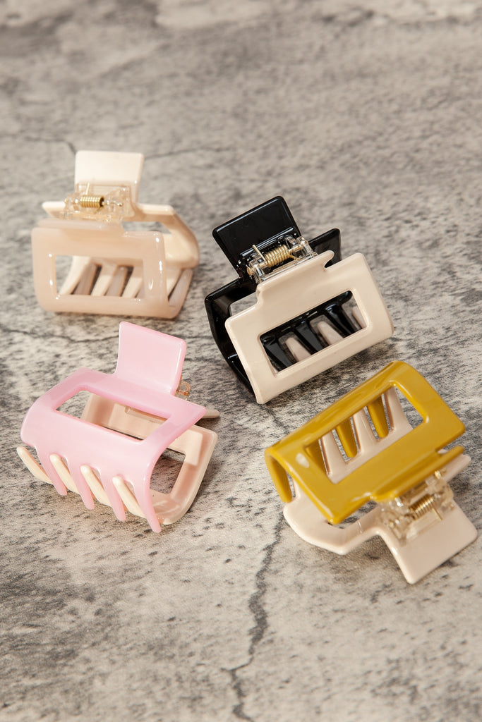 MID SIZE DOUBLE SIDE CELLULOSE HAIR CLAW CLIPS | 40H586