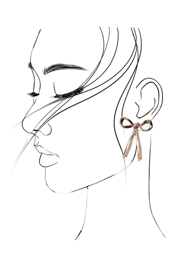 BOW MOVABLE STUD EARRINGS | 31E03579
