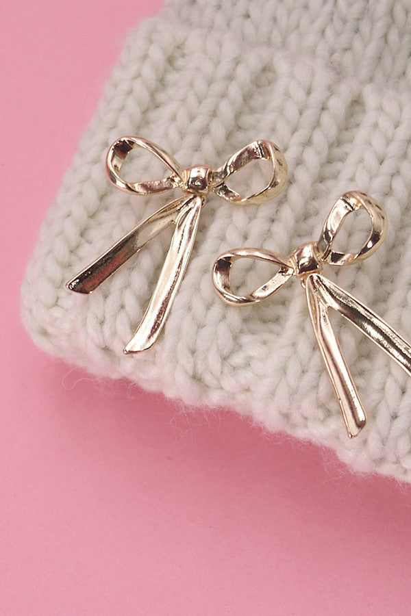 BOW MOVABLE STUD EARRINGS | 31E03579