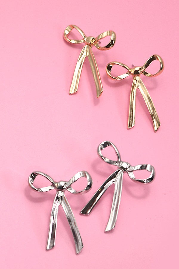 BOW MOVABLE STUD EARRINGS | 31E03579