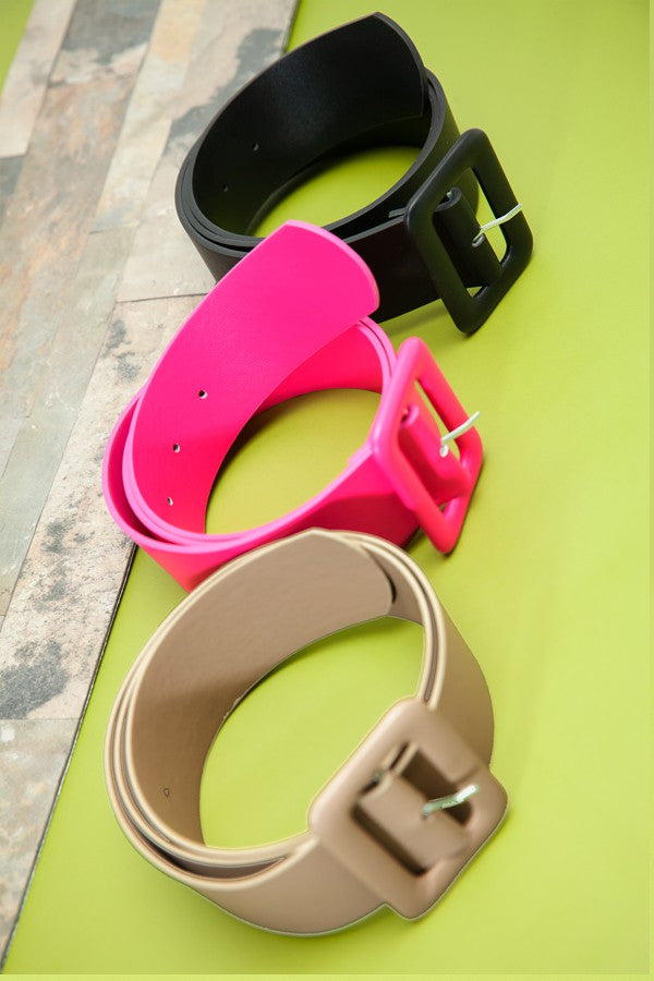 FASHION SQUARE BUCKLE LEATHER BELT | 40BT622