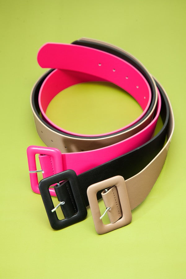 FASHION SQUARE BUCKLE LEATHER BELT | 40BT622