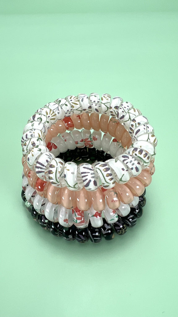 FLOWER PONYTAIL COIL SET OF 4 | 40PT315