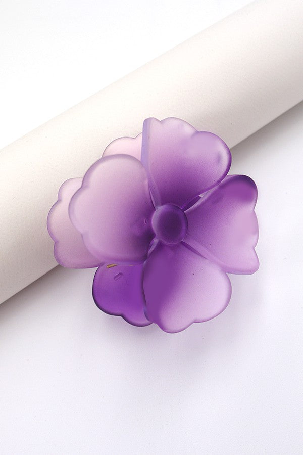 TRANSPARENT FLOWER HAIR CLAW CLIPS | 40H595