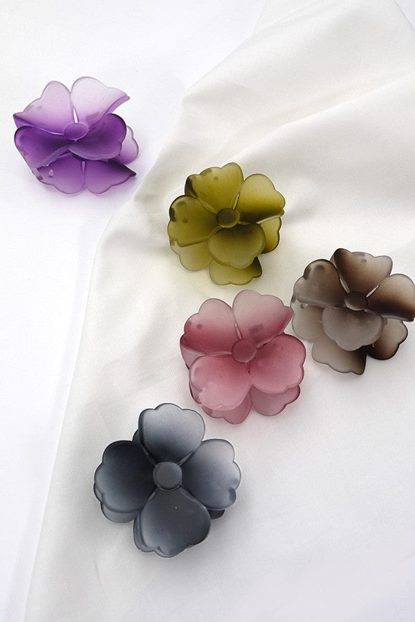 TRANSPARENT FLOWER HAIR CLAW CLIPS | 40H595