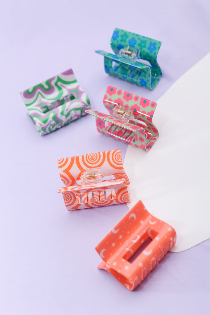 VINTAGE PRINT HAIR CLAW CLIPS | 40H607