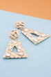 HAMMERED RHINESTONE TRAPEZOID DROP EARRING | 80E1020