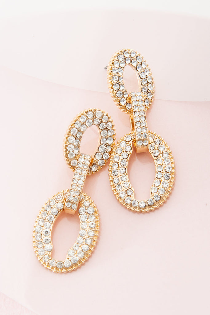 STATEMENT RHINESTONE DROP EARRING | 80E1082