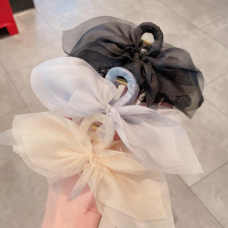 SILK LIKE CHIFFON BOW HAIR CLAW CLIPS | 40H625