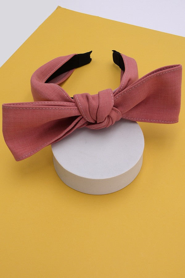 COTTON LINEN FASHION BOW HEADBAND | 40HB133