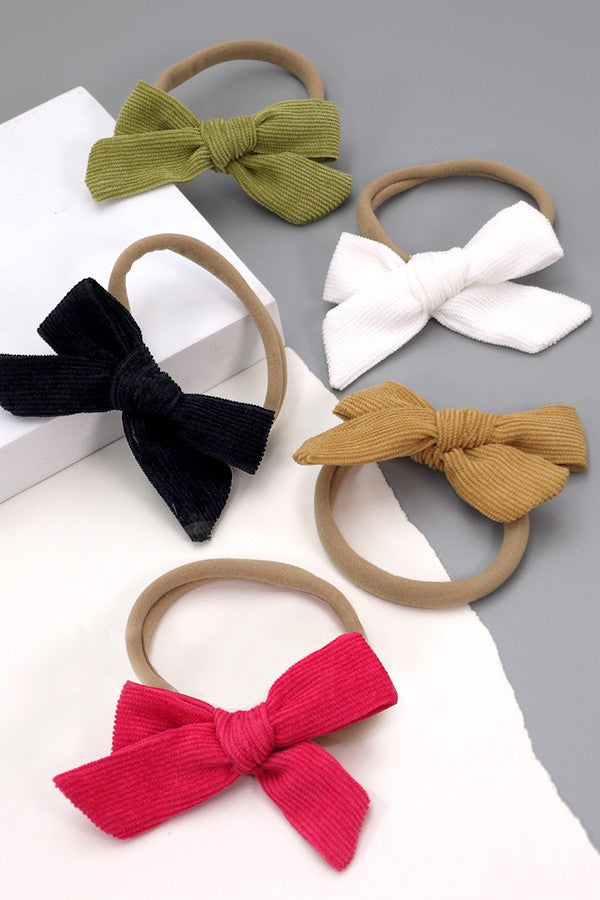 CORDUROY BOW HAIR TIES | 40S714