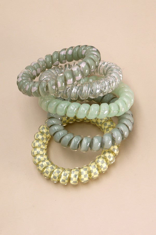 MIX SOLID FLOWER CHECKER ANIMAL HAIR COILS 5 ASST | 40PT316