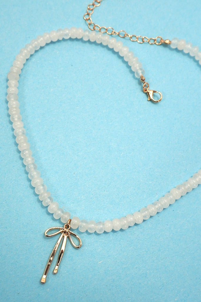 NATURAL SEMI PRECIOUS STONE BEADED CHARM NECKLACE | 80N91561