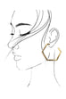 HEXAGON PEARL HOOP EARRINGS 2 inch | 31E03592
