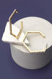 HEXAGON PEARL HOOP EARRINGS 2 inch | 31E03592
