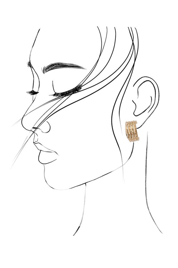 MULTI WIRED GEO HOOP EARRINGS | 80E1590