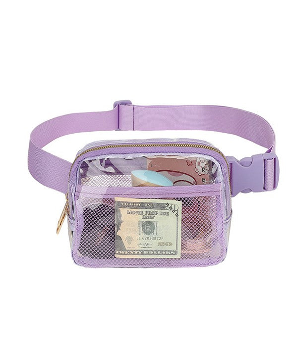 CLEAR CROSS BODY SLING MESSENGER FANNY PACK | 40P516