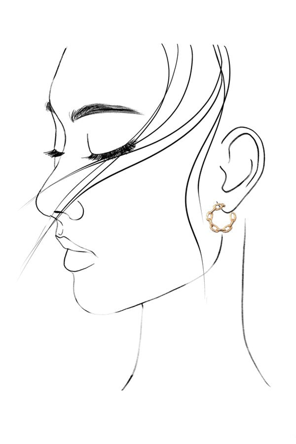 HUGGIE PEARL CHAIN TRIO EARRINGS | 80E1800