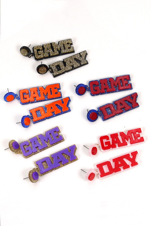 SPARKLING GLITTER GAME DAY EARRINGS | 80E1946