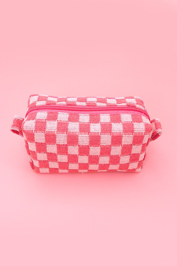 CHECKER MAKEUP POUCH BAG | 40P522