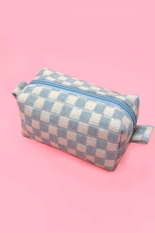 CHECKER MAKEUP POUCH BAG | 40P522